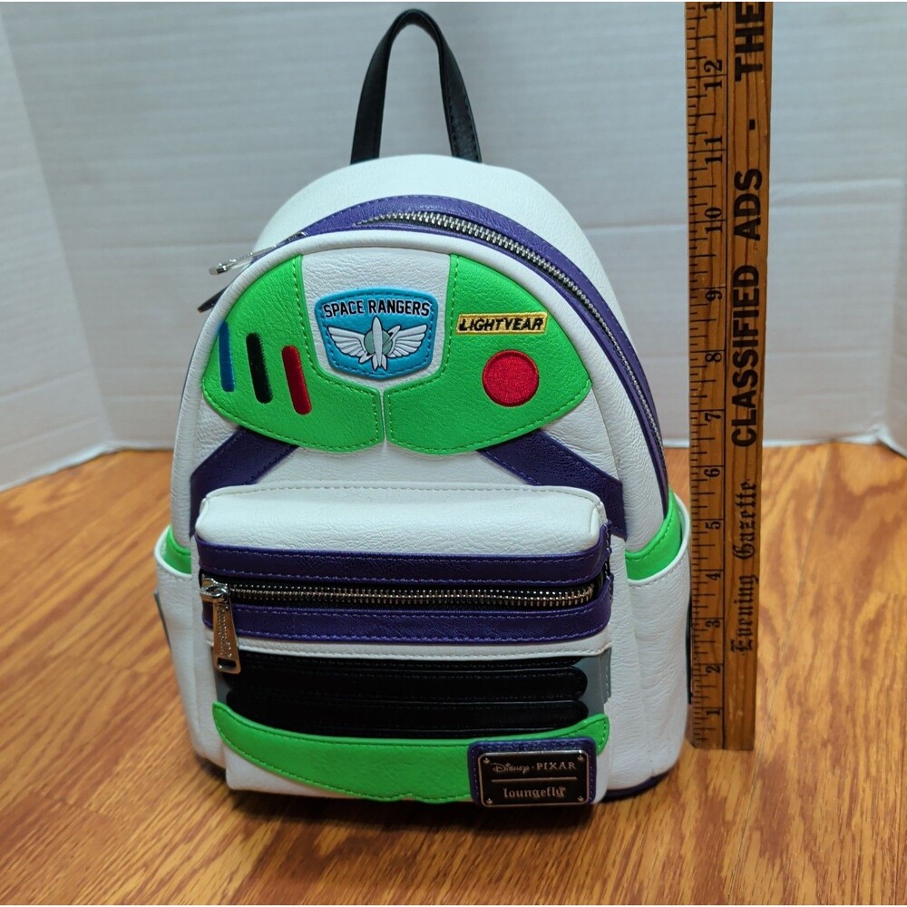 Pixar Disney Buzz Lightyear Loungefly Backpack Toy Story NWT Space Ranger Woody - Picture 4 of 16
